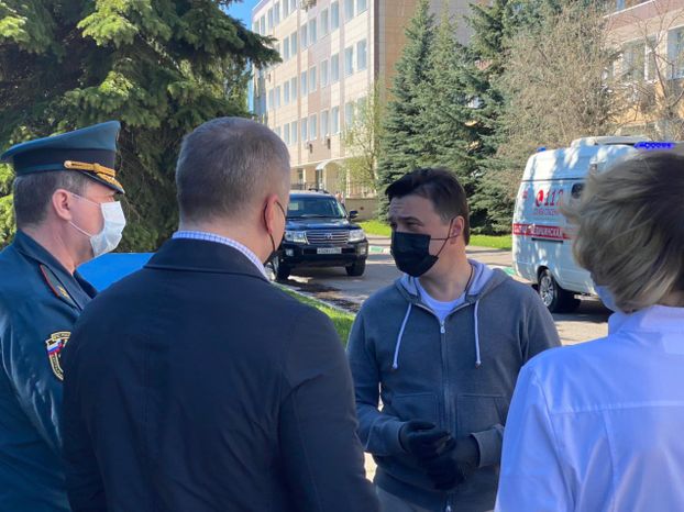 Посещение губернатором Подмосковья пострадавших от пожара, произошедшего в частном хосписе «Второй дом» в Красногорске