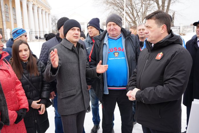 Посещение места строительства нового стадиона «Торпедо» в Люберцах Губернатором Подмосковья