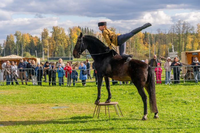 Показательные выступления кавалеристов в Центральном парке «Патриот»