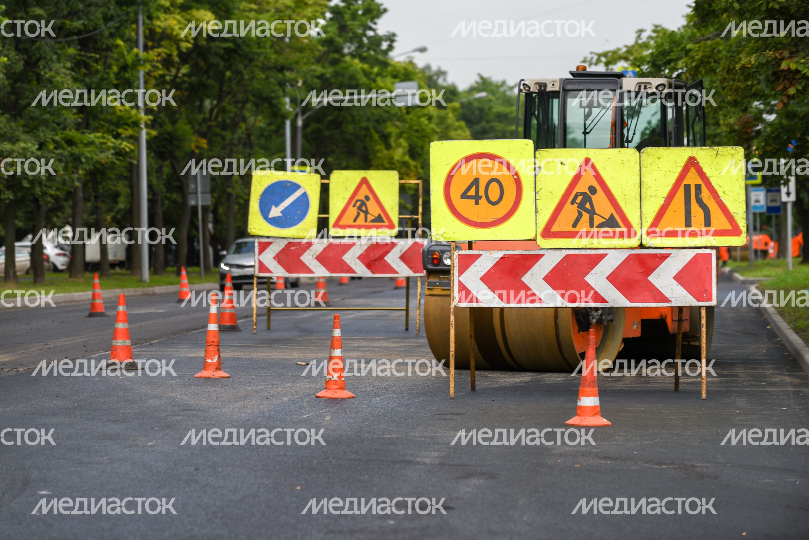 Дорожные работы в Москве