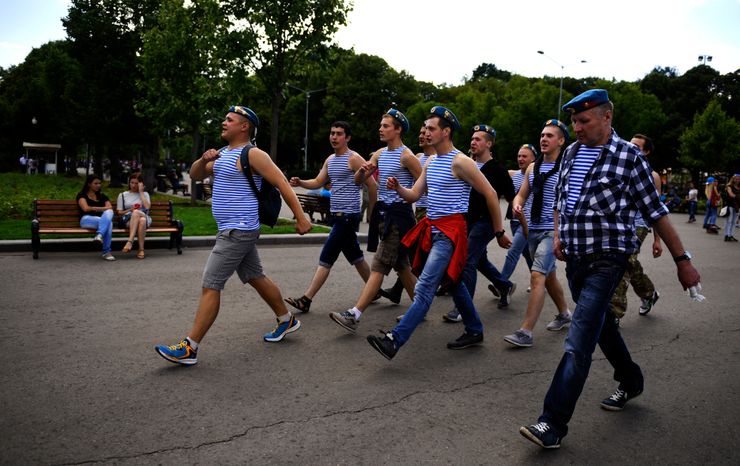 Празднование Дня ВДВ в Москве