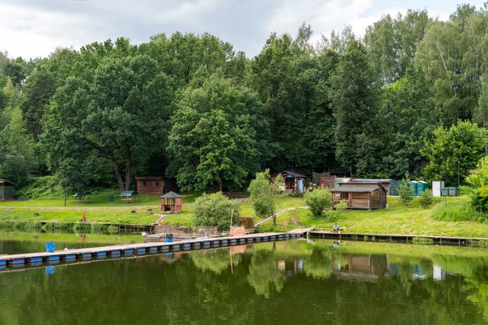 Пляж на реке Банька в Красногорске
