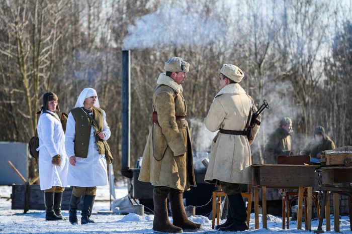 Военно-историческая реконструкция в музее танка Т-34 в Мытищах