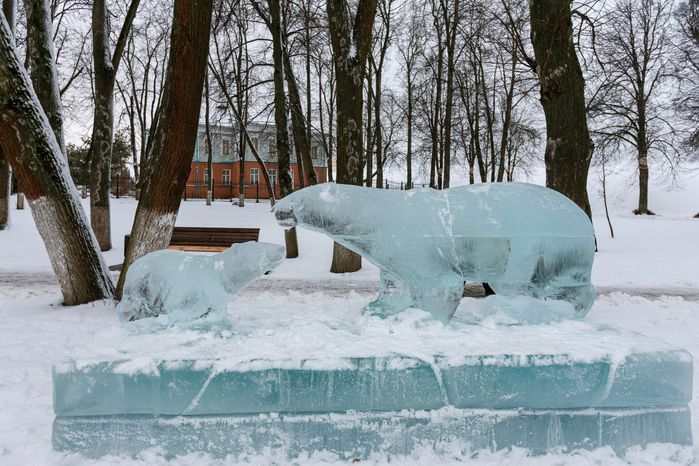 Ледяной городок на Исторической площади в Дмитрове