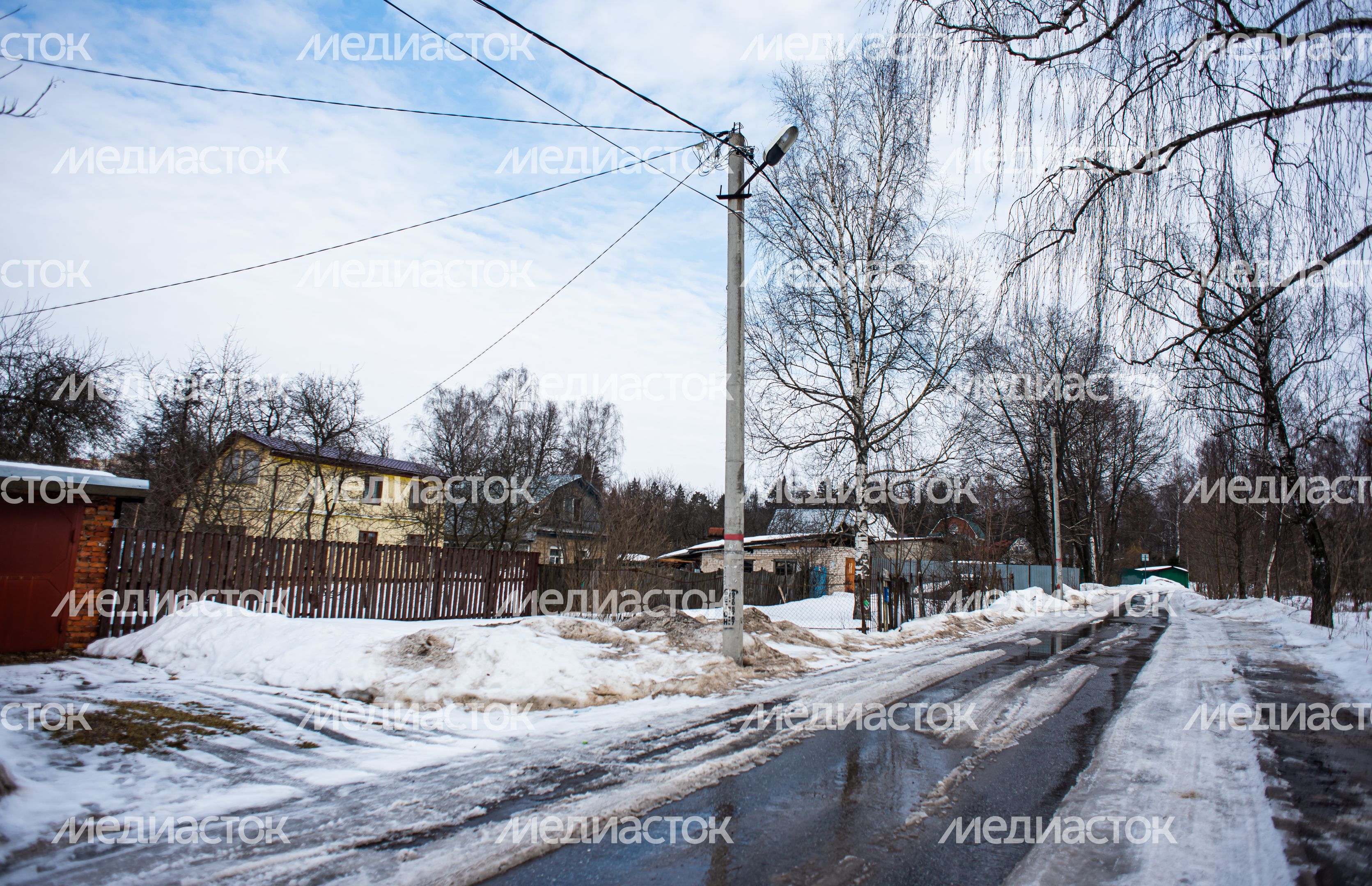 Зимние виды деревни Гребнево