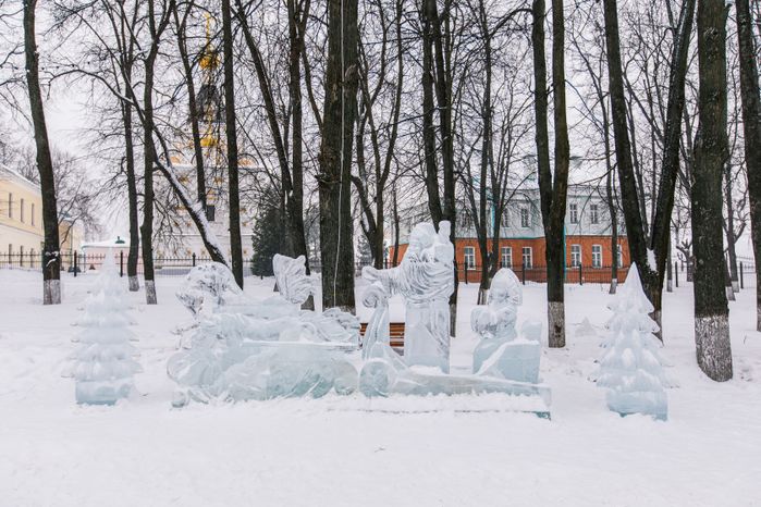 Дмитров. Ледяные скульптуры на Исторической площади