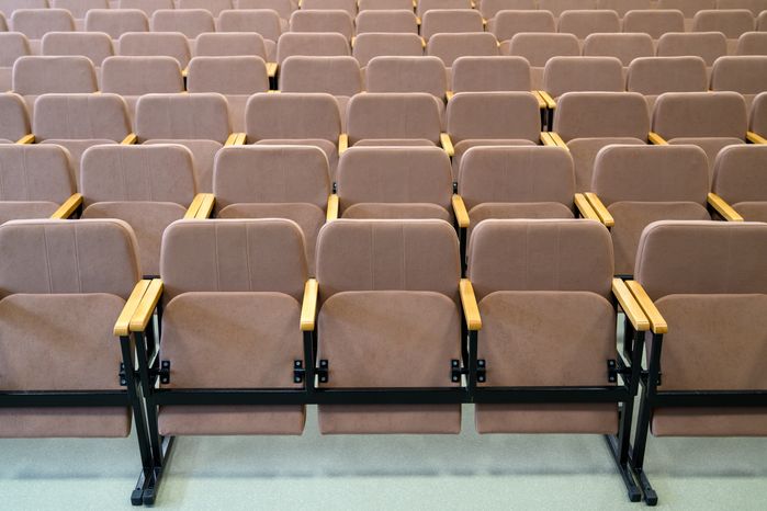 Актовый зал Домодедовского лицея №3 после капитального ремонта