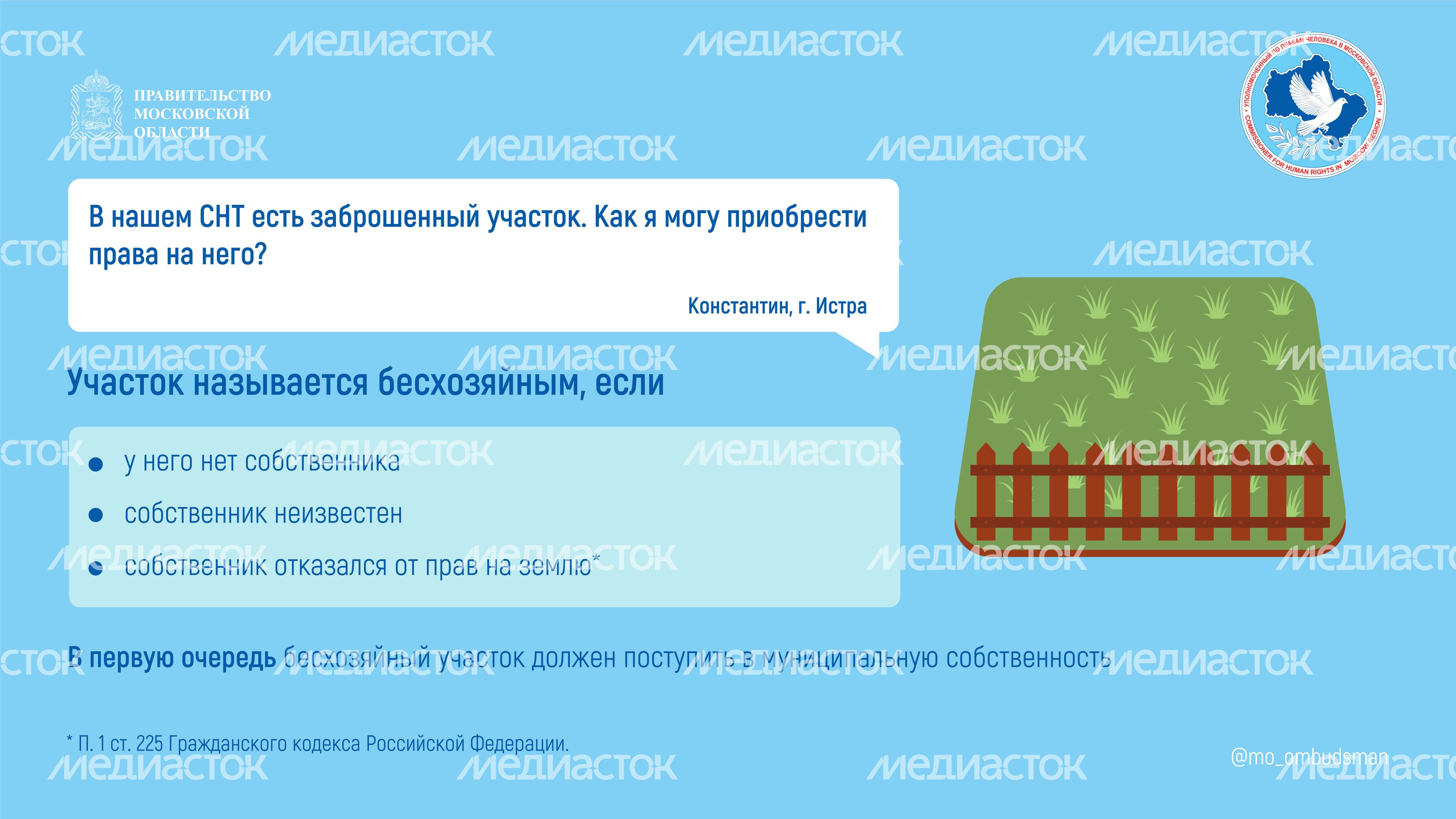 Право на бесхозяйный участок горизонталь 01
