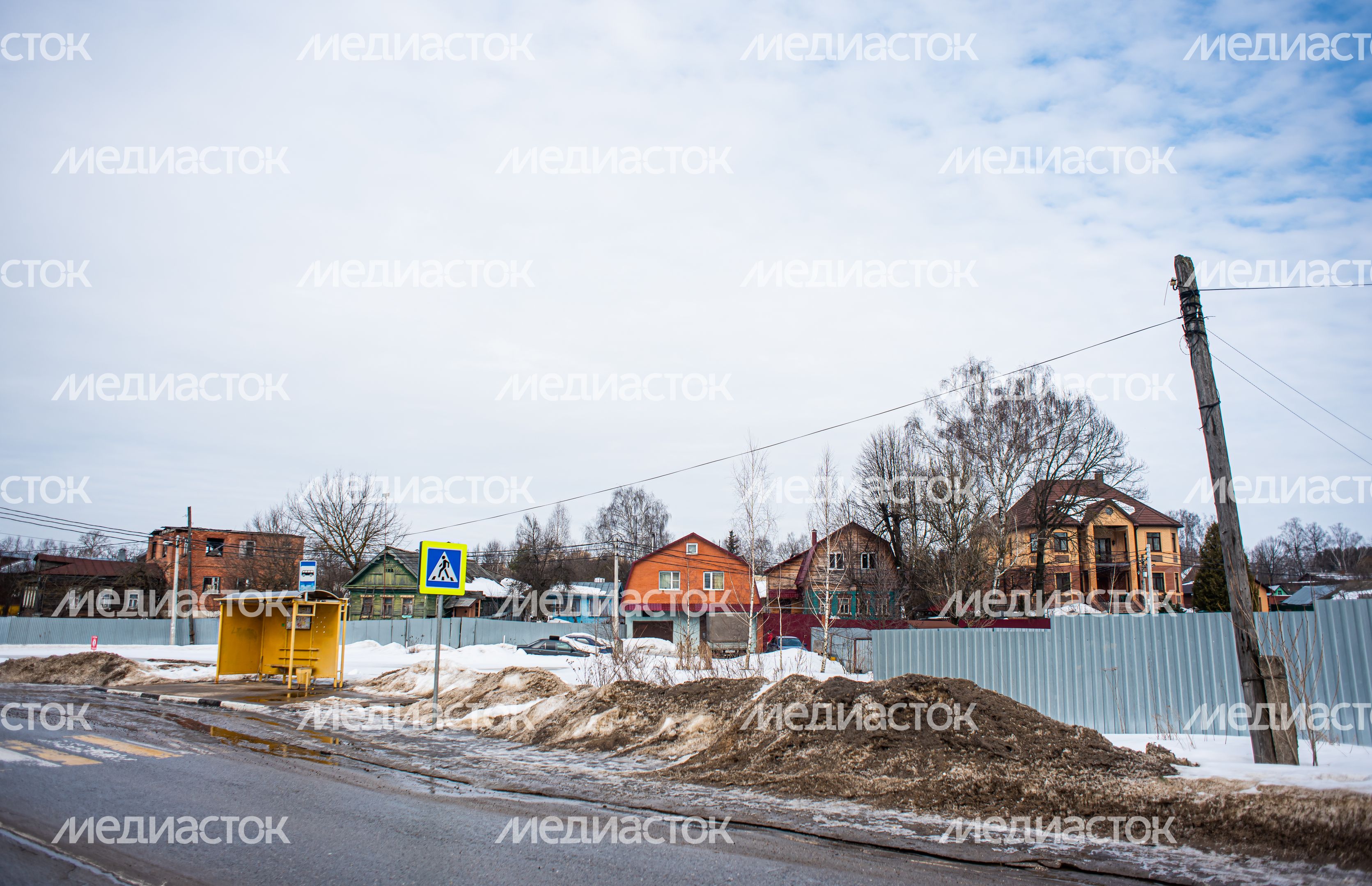 Зимние виды деревни Гребнево