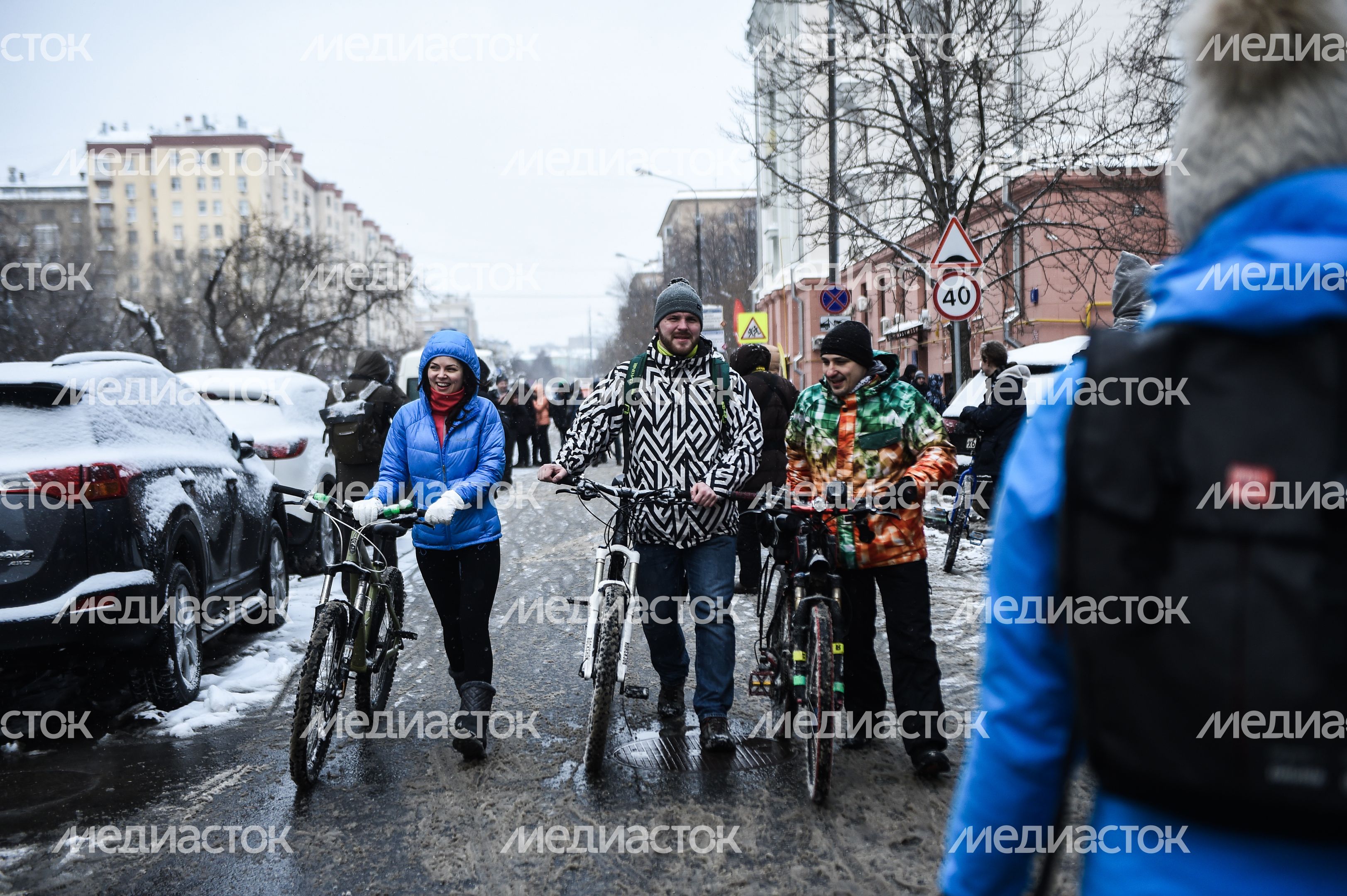В Москве состоялся 4-й Зимний Велопарад