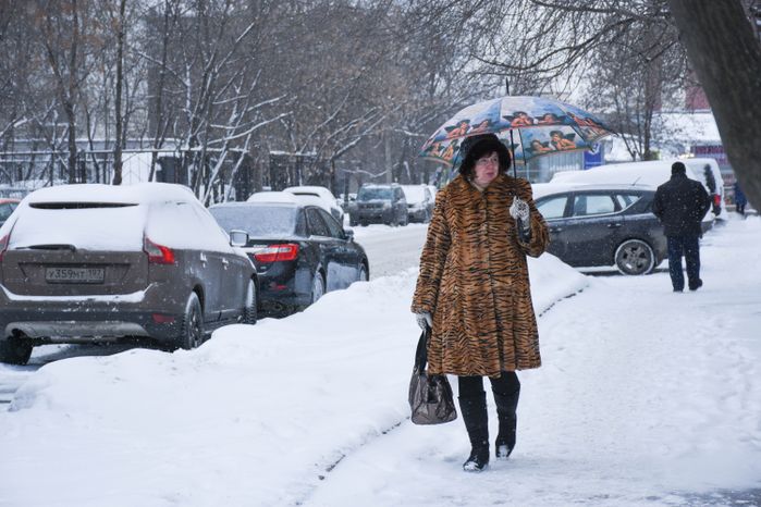 Снегопад в Московском регионе, 18.01.2018