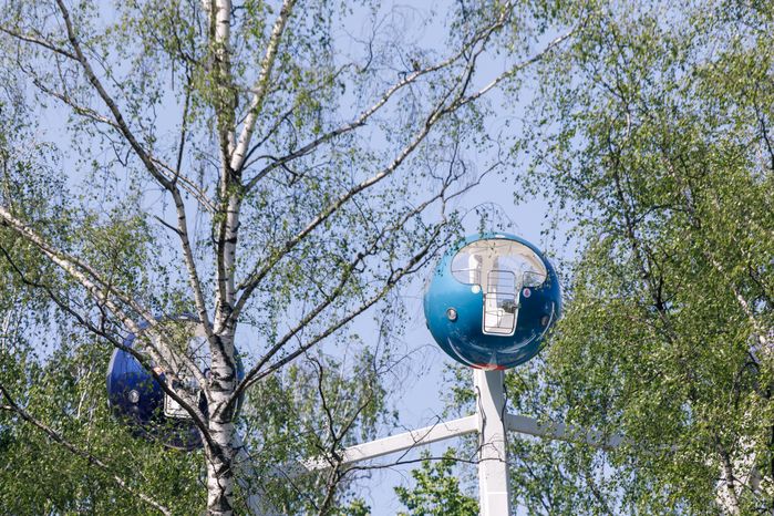 Аттракционы в Центральном парке культуры и отдыха «Пушкинский» в Пушкино летом