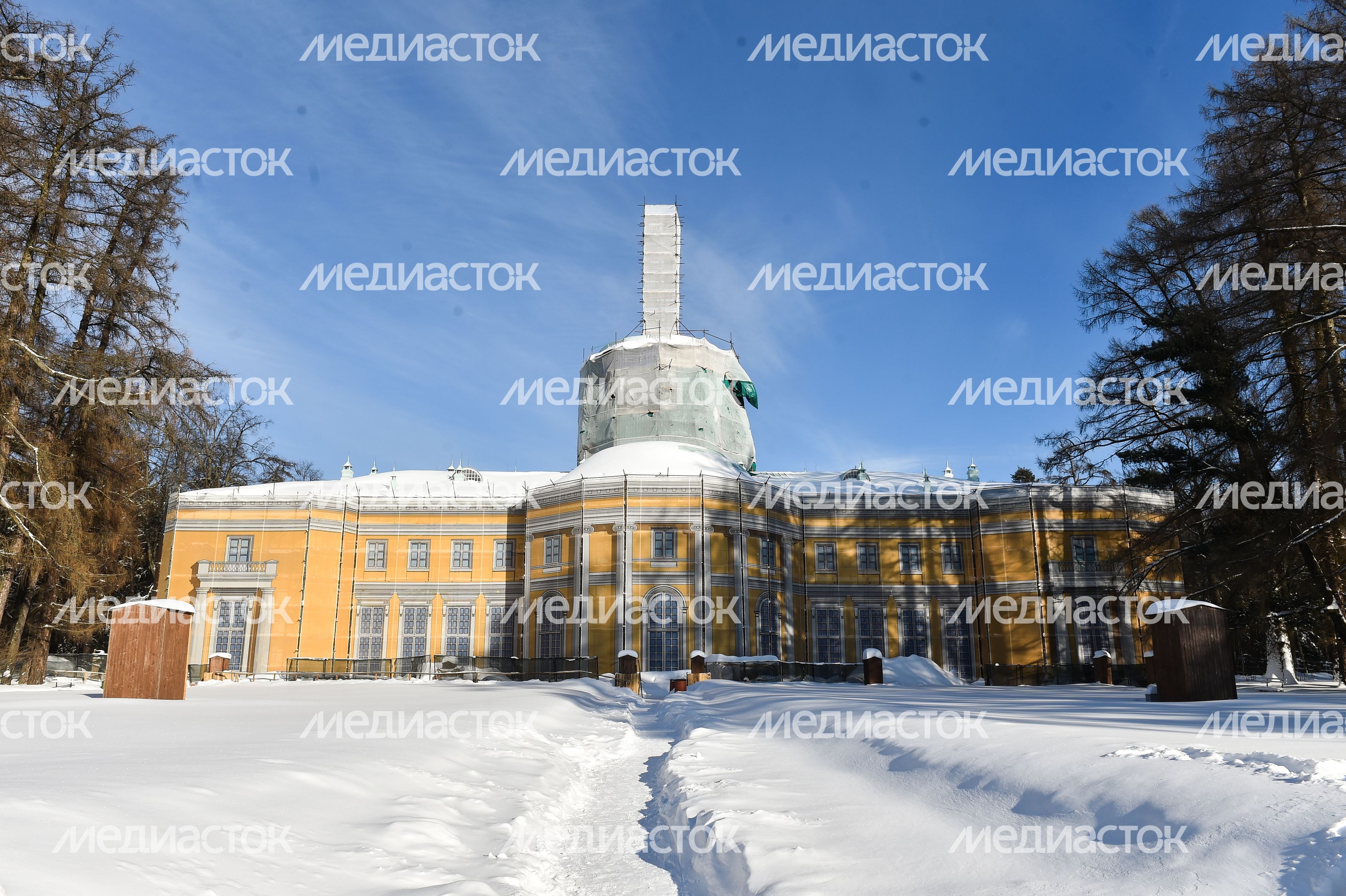 Подготовка к лыжной гонке в музее-усадьбе «Архангельское»