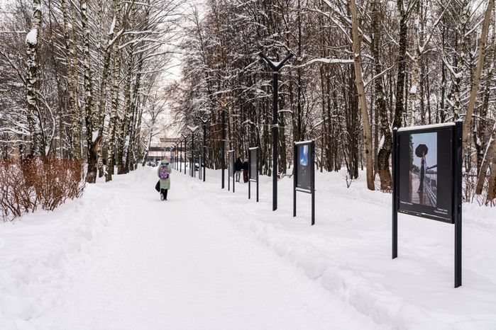 Фотовыставка в городском парке культуры и отдыха в Долгопрудном