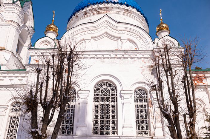 Зимние виды Храма Живоначальной Троицы в Истре