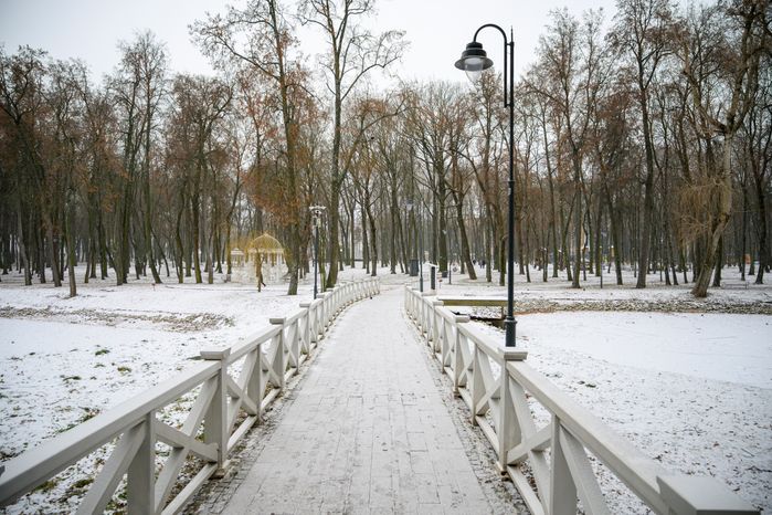 Зима в парке усадьбы Кривякино в Воскресенске