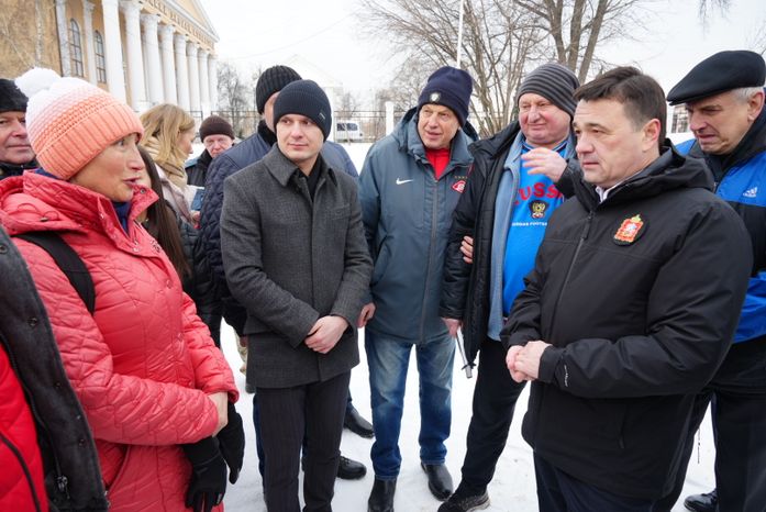 Посещение места строительства нового стадиона «Торпедо» в Люберцах Губернатором Подмосковья