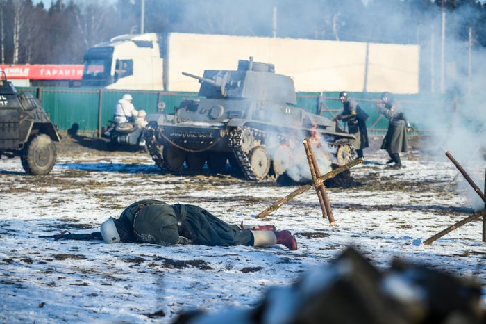 Военно-историческая реконструкция в музее танка Т-34 в Мытищах
