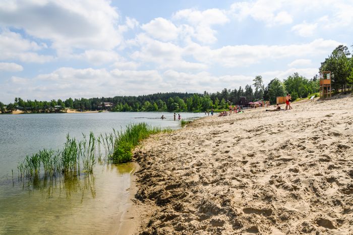 На Голубых озерах в Луховицах благоустроили пляж