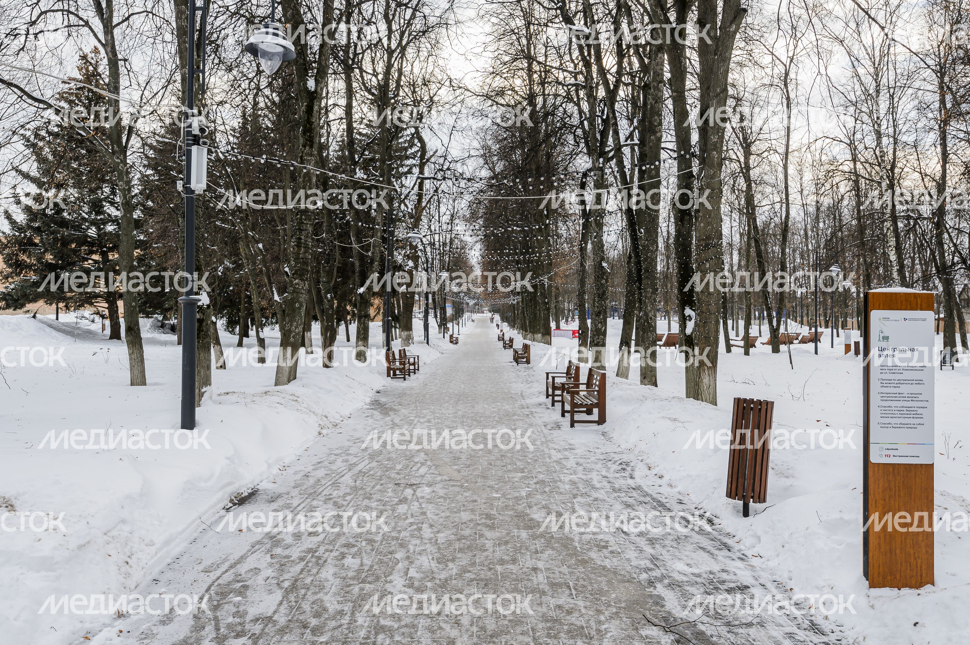 Зимний центральный парк культуры и отдыха в Зарайске