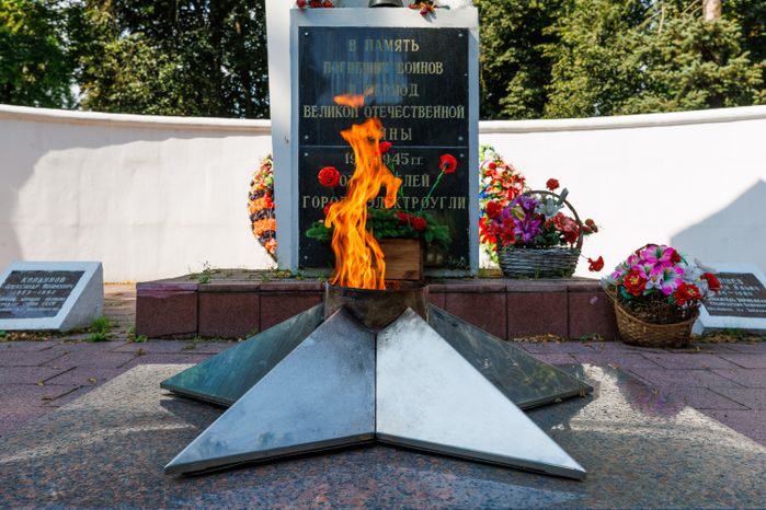 Памятник воинам, павшим в годы Великой Отечественной войны, от жителей города Электроугли в сквере Победы