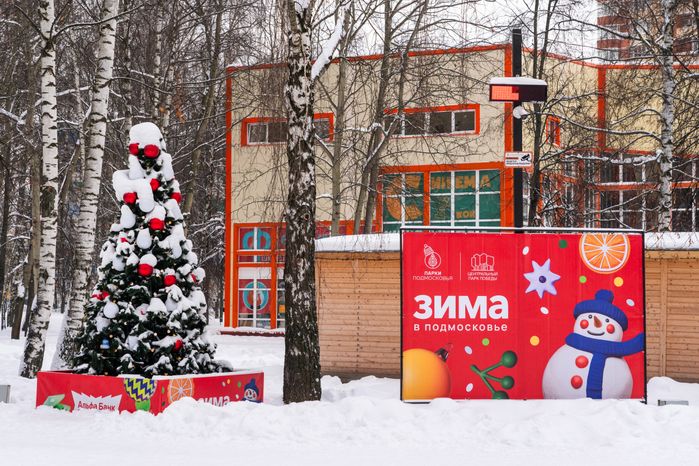 Новогодняя елка в городском парке культуры и отдыха в Долгопрудном
