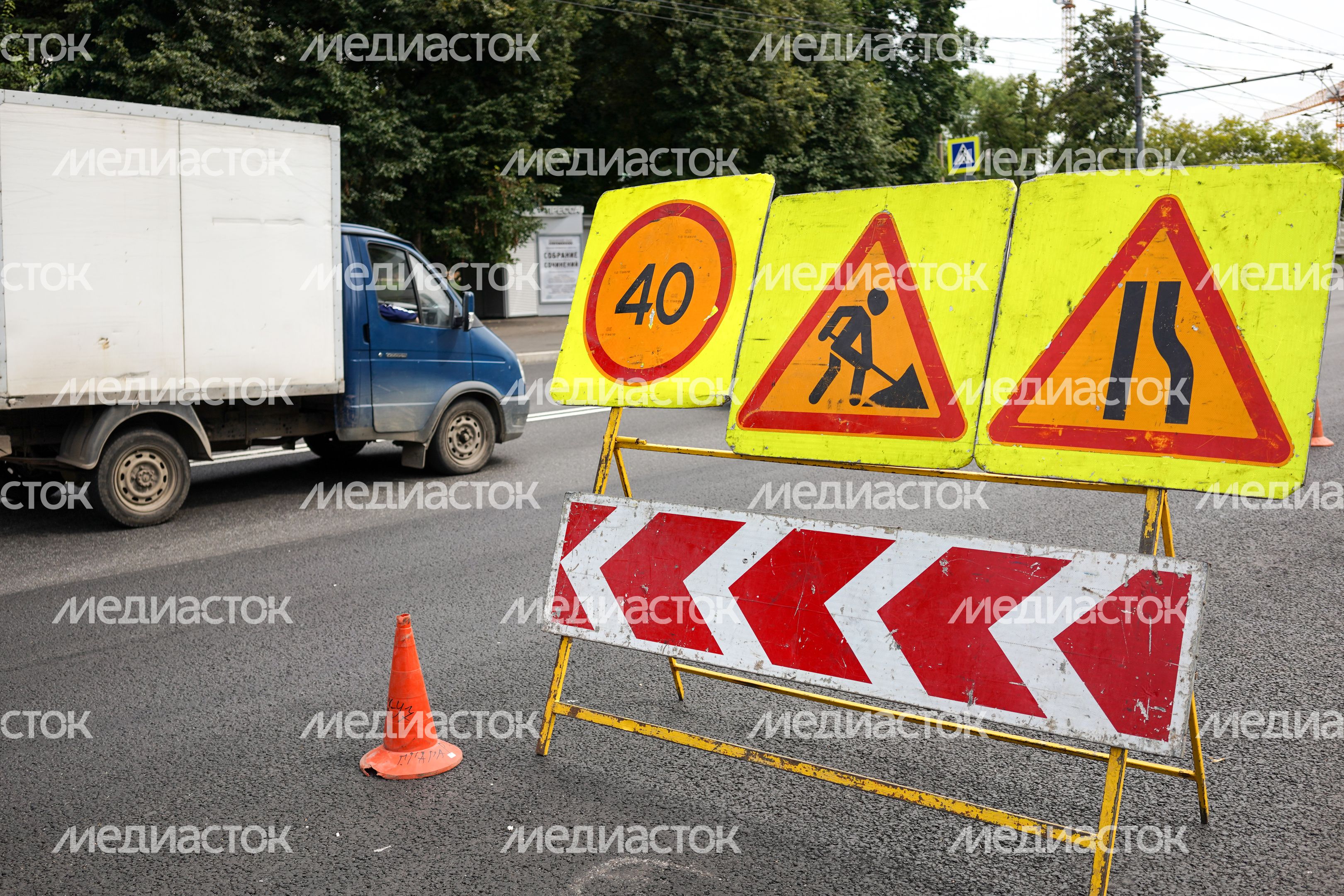 Дорожные работы в Москве