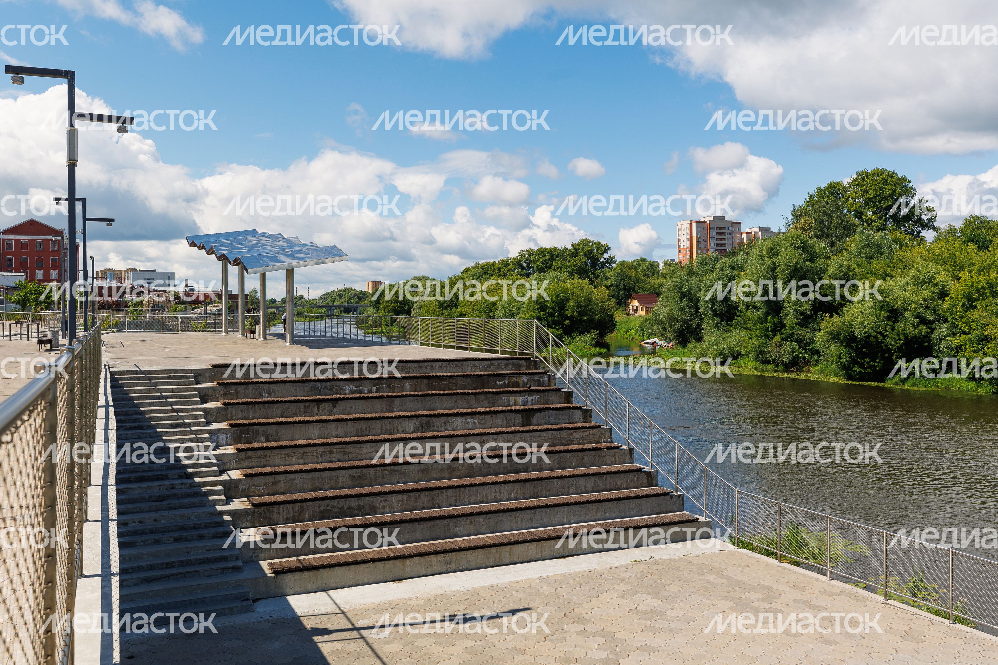 Набережная реки Клязьмы в городе Орехово-Зуево