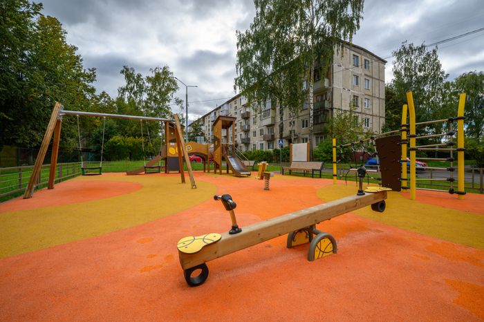 Новая детская игровая площадка в Ивантеевке Пушкинского округа