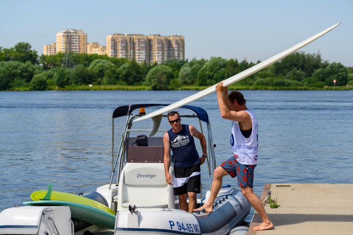 Чемпионат Московской области по серфингу на Пироговском водохранилище в Долгопрудном