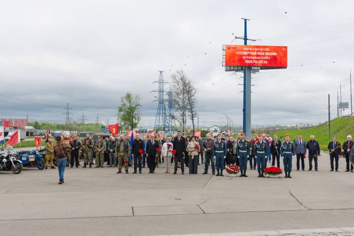 Мотопробег и торжественное возложение цветов к монументу «Противотанковые ежи» в День Победы в Химках
