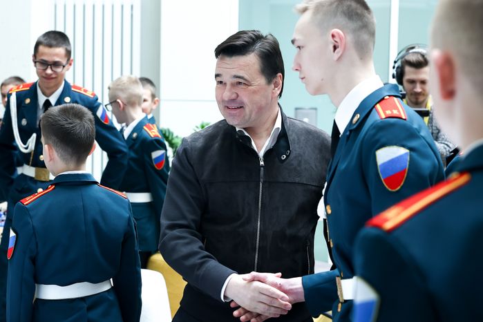 Встреча Губернатора Подмосковья с ребятами из кадетской школы «Корабелы Прионежья»