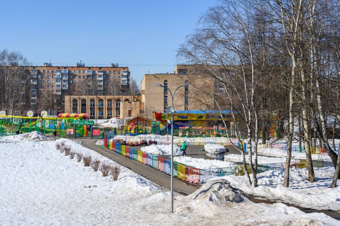 Центральный парк культуры и отдыха в Долгопрудном зимой