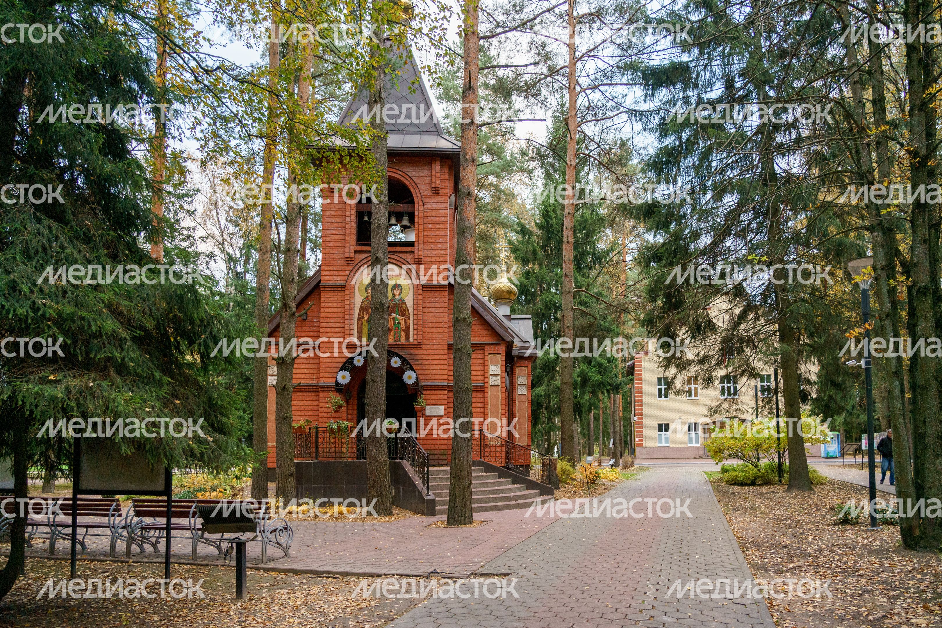 Храм Петра и Февронии в Домодедовском осеннем парке культуры и отдыха «Елочки» Храм Петра и Февронии в Домодедовском осеннем парке культуры и отдыха «Елочки»