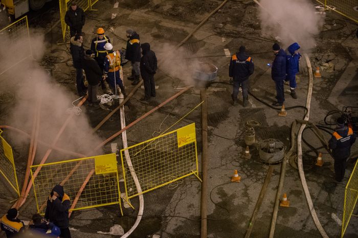 Прорыв трубы в центре Москвы