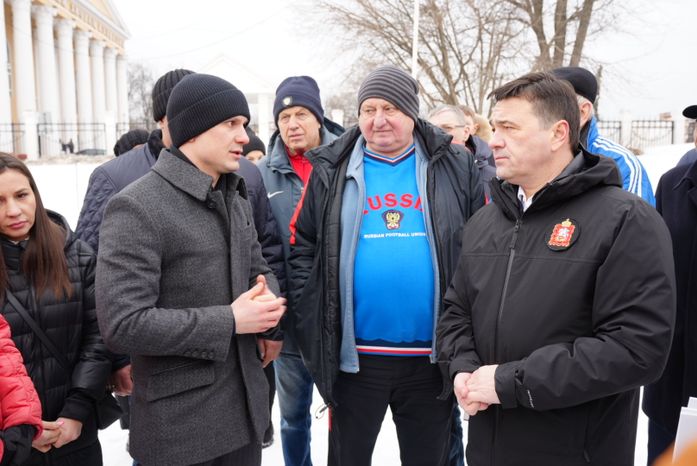 Посещение места строительства нового стадиона «Торпедо» в Люберцах Губернатором Подмосковья