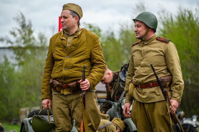 Военно-историческая реконструкция событий мая 1945 года в музее истории танка Т-34 в Мытищах