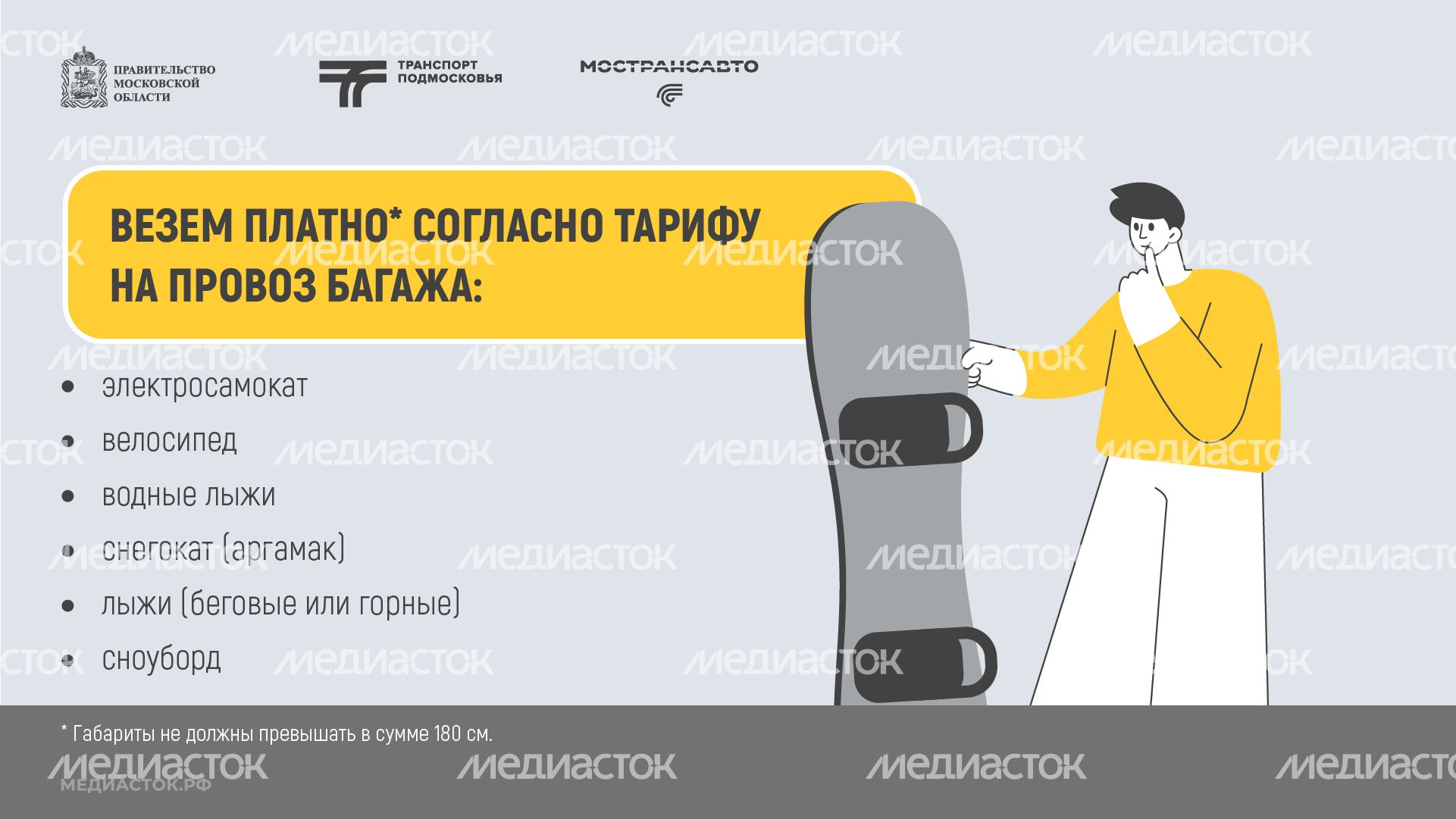 Как правильно перевозить спортинвентарь в автобусах Мострансавто горизонталь 04