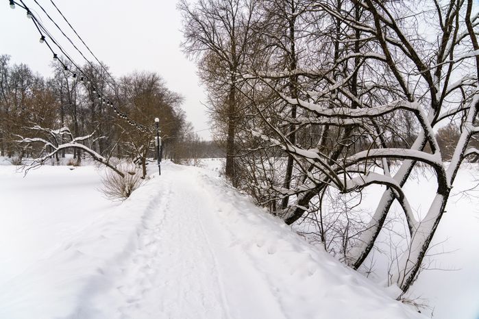 Городской парк культуры и отдыха Чехова зимой