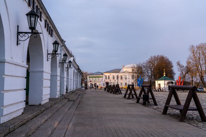 Торговые ряды на Советской площади в Верее