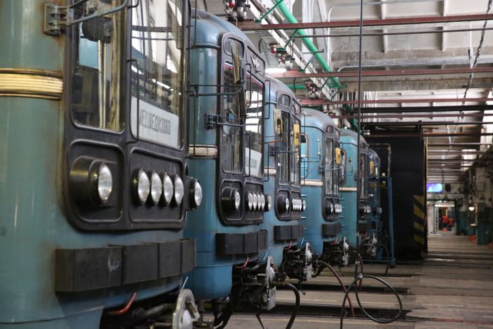 Дезинфекция вагонов метро в электродепо «Калужское»