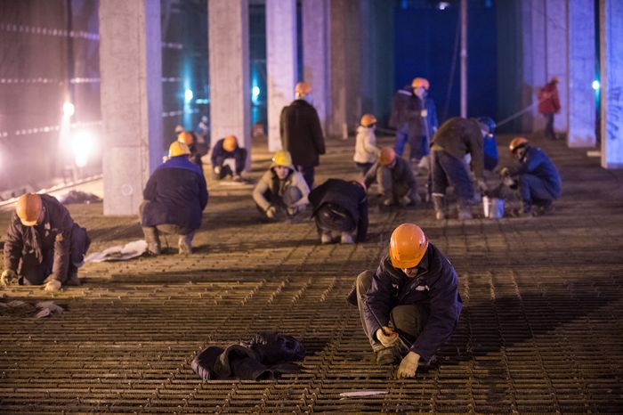Строительство станции метро «Хорошевская» в Москве