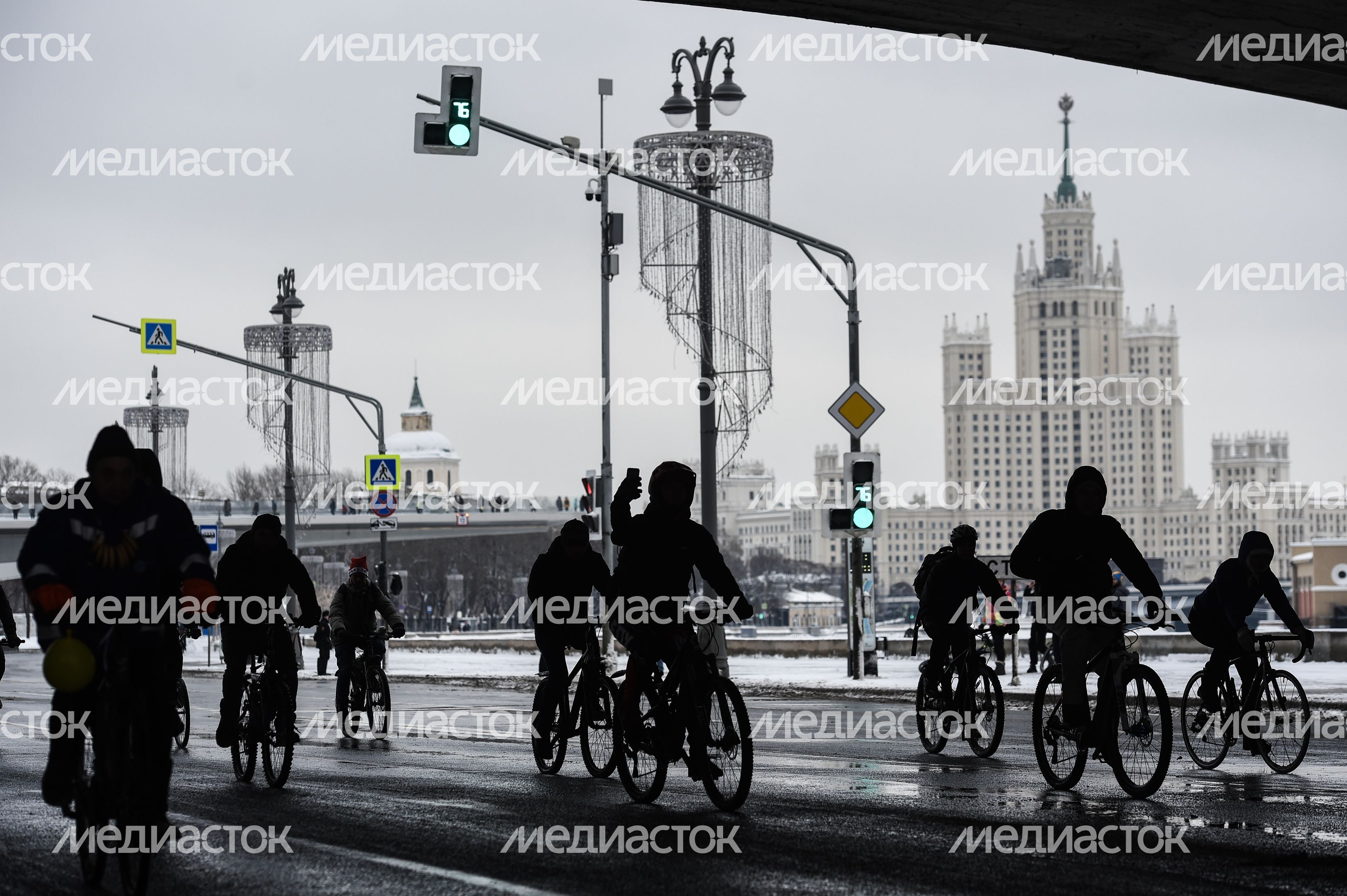 В Москве состоялся 4-й Зимний Велопарад