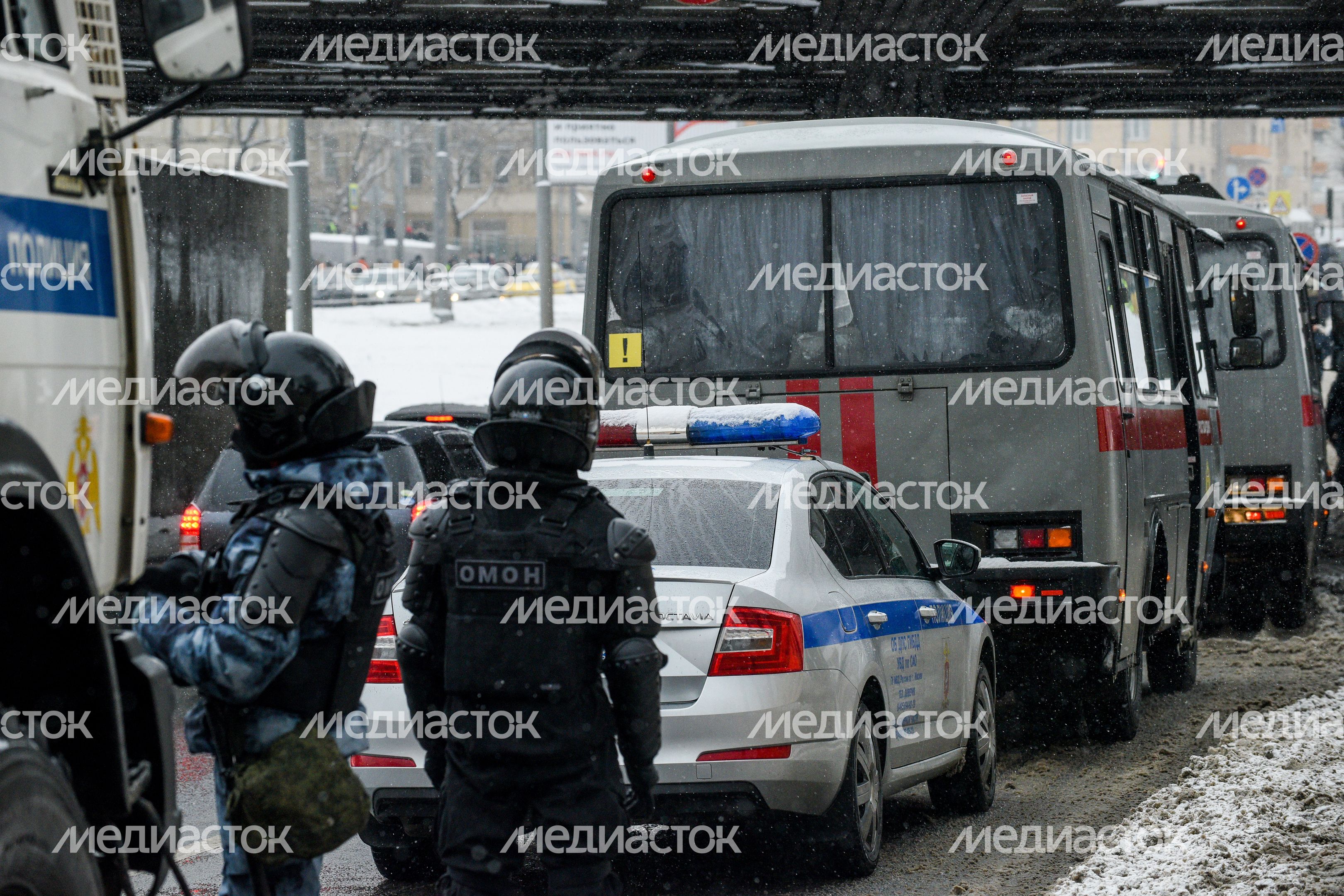 Охрана общественного порядка сотрудниками полиции в Москве