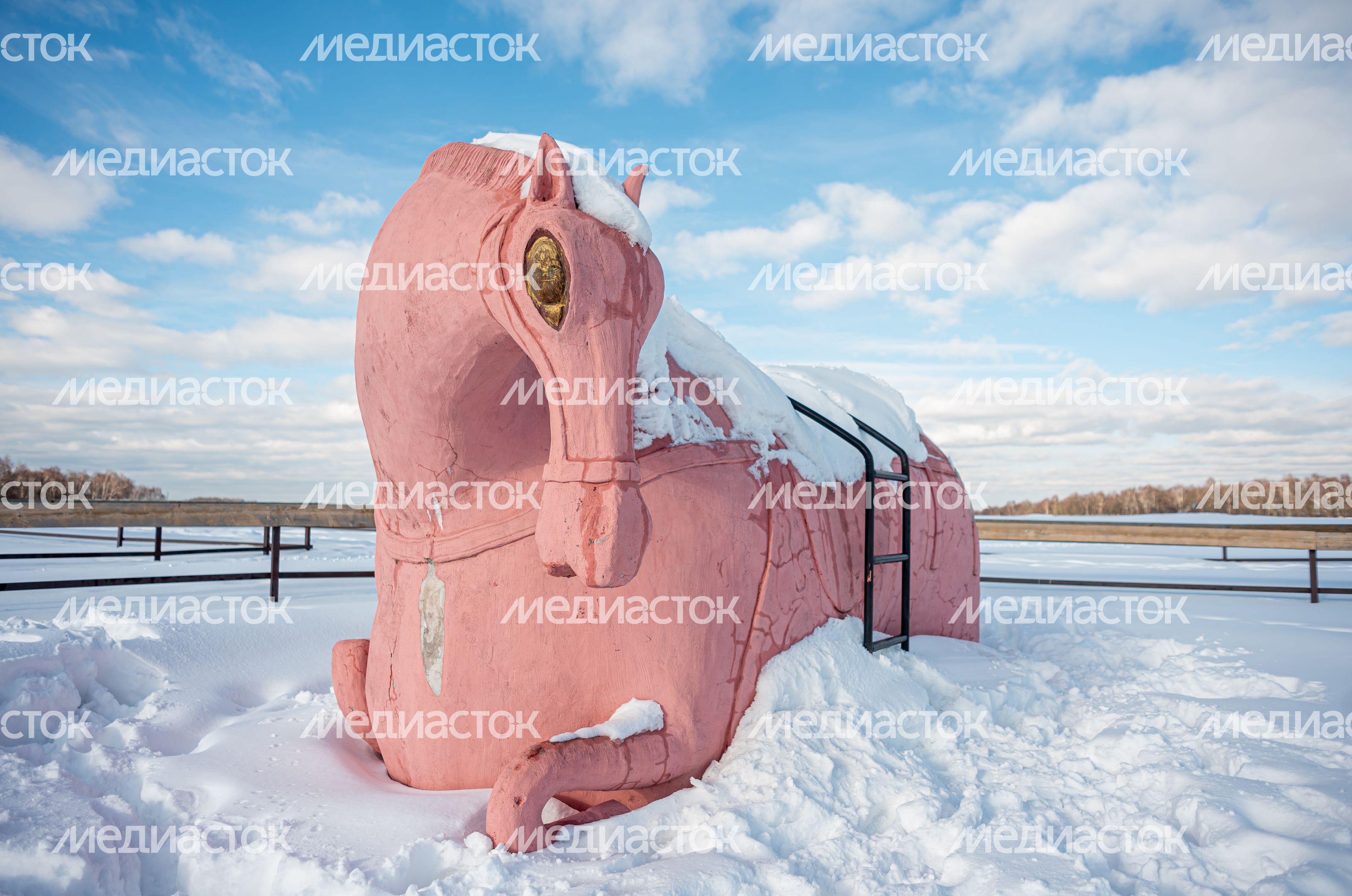Зимние виды Национального Конного арка Русь