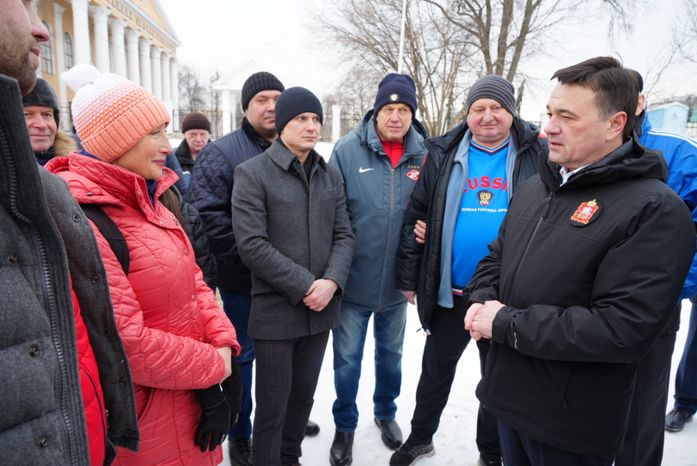 Посещение места строительства нового стадиона «Торпедо» в Люберцах Губернатором Подмосковья