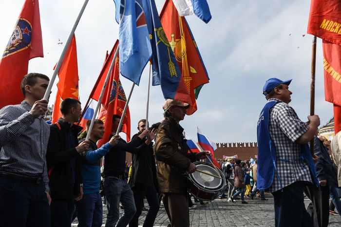 Первомайская демонстрация профсоюзов в Москве