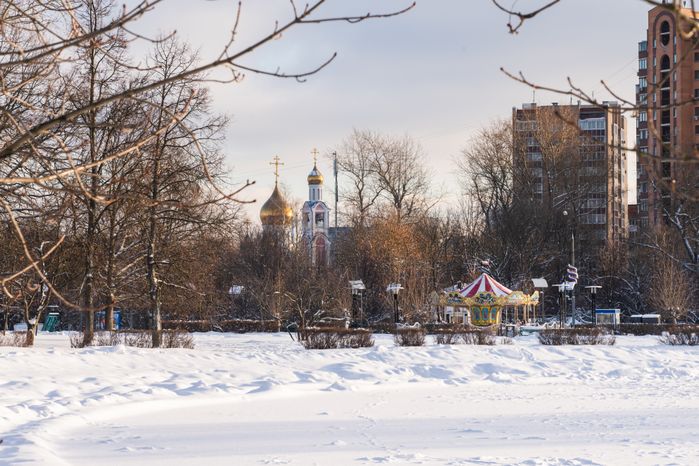 Каток с естественным покрытием на центральной площади Одинцово