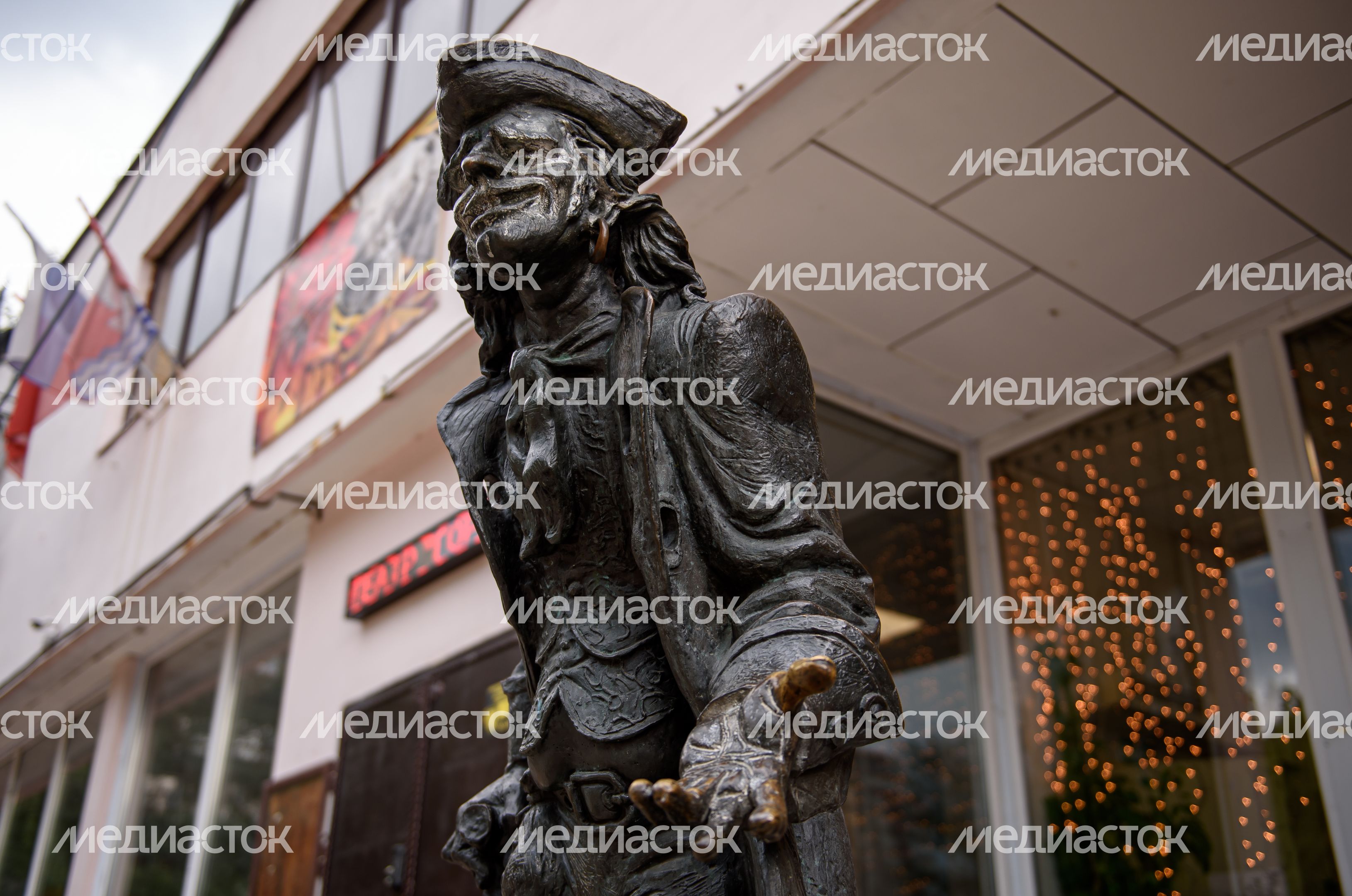 Летние виды памятника Пирату Сильверу в Долгопрудном
