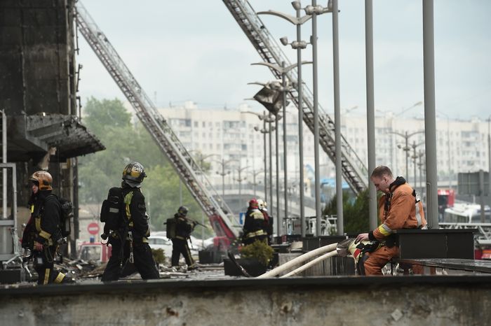 Пожар в бизнес‑центре «Гранд Сетунь плаза» в Москве